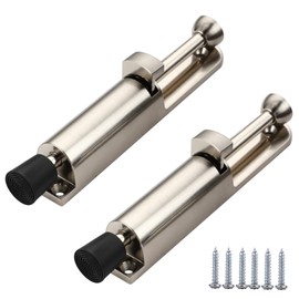 HOMURY Pack of 2 Door Stops with Foot Operation: 147 x 28 mm Zinc Alloy Spring Door Stopper with Screws, Zinc Alloy Pedal Door Stop, Metal Door Lock for Garage Door, Interior Doors and Balcony Doors
