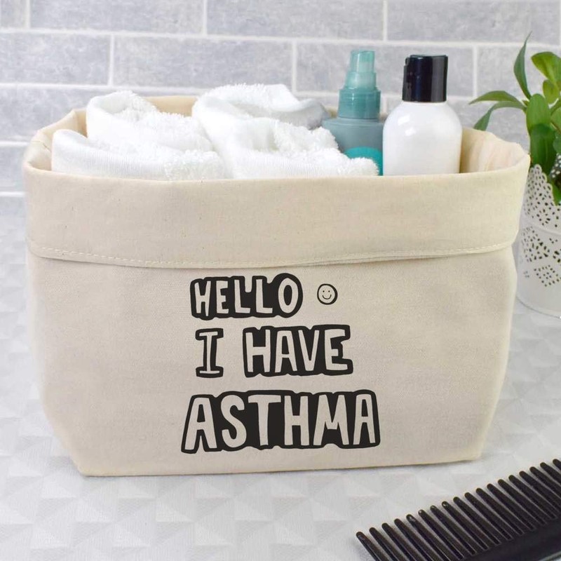 Large 'Asthma Greeting' Canvas Organiser/Storage Bag (OR00005604)