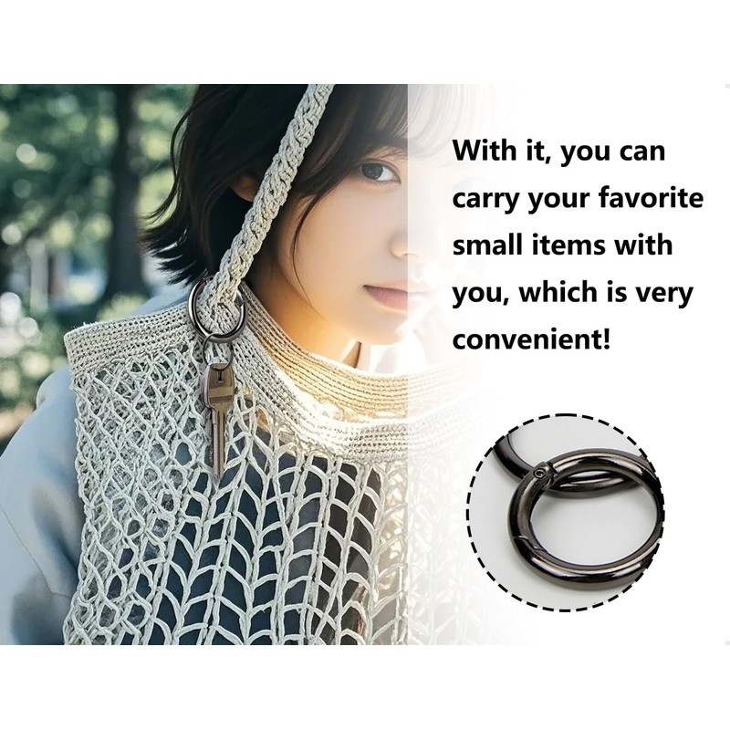 ZoeTekway Pack of 4 Snap Hooks, Zinc Alloy Ring Carabiner,