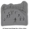 'Ice Skating Rink' Rubber Stamp - Unmounted Design for Crafting