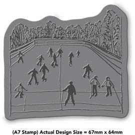 'Ice Skating Rink' Rubber Stamp - Unmounted Design for Crafting & Scrapbooking, A7 (RS00056195)