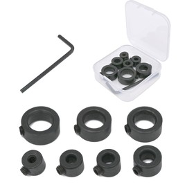 LICQIC Drill Stop Position Limiting Ring, 3-12 mm Drill Depth Stop Ring with Hexagonal Wrench, Stainless Steel Drill Limiting Ring Positioner Spacer Ring Positioner (7 PCS,Black)