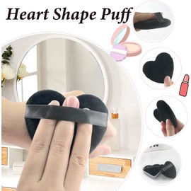 8 Borlas de Polvo con Forma de Corazón para Maquillaje Facial, Lavables, Reutilizables, Suaves, de Felpa, para Base de Maquillaje, para Rostro Y Cuerpo, Polvos Sueltos, Herramienta de Maquill