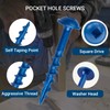 680 pcs Pocket Hole Screws Assortment Kit, 5 Sizes Blue