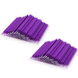Annhua Disposable Micro Applicator Brushes, 200 Pcs Micro Application Brushes for Eyelash Extensions, Makeup, Dental Care and Cleaning, Purple
