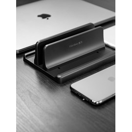 Hsthe Sea 3 in 1 Upright Laptop Stand, Adjustable Notebook Dock,Space-saving Desktop Laptop Holder, Vertical Laptop Stand(Black)