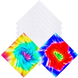 SGBETTER 8 Pack White Bandana Cotton Bandanas DIY Plain Handkerchiefs Blank Head Wrap for Tie Dying Party Supplies, 28" x 28"
