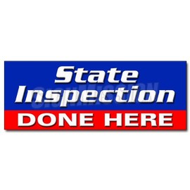 36" State Inspection Done HERE Decal Sticker Law Inspector
