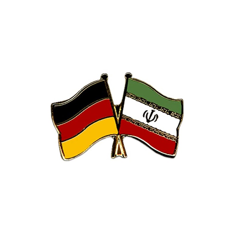 Friendship Pin Badge with Germany Iran Flag Metal, Metal