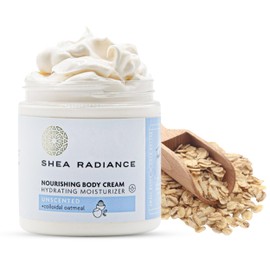 Shea Radiance Nourishing Body Cream with Colloidal Oatmeal | Hydrating Moisturizer for Sensitive Skin | Gentle Hydration with Long Lasting Moisture | Unscented 8 oz