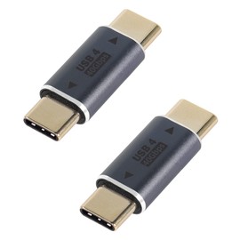 QIANRENON USB C Male to USB C Male Adapter Coupler USB 4.0 Type C Male Extender Port 40Gbps Support 8K@60Hz Audio Video Transmission 100W Fast Charge OTG 2 Pack