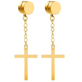 NEWITIN Magnetic Stud Earrings for Men Stainless Steel Magnetic Earrings Men Clip on Earrings Unisex Non Piercing Cross Earrings Diamond Earrings for Men Women