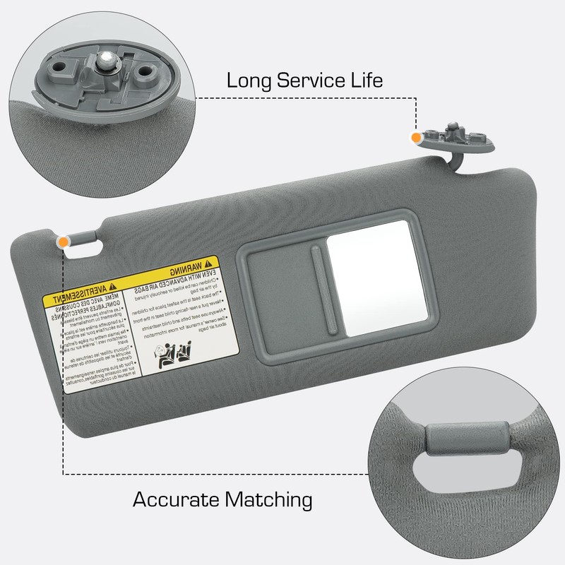 TadaMark Right Passenger Side Sun Visor Fit for Toyota Tacoma