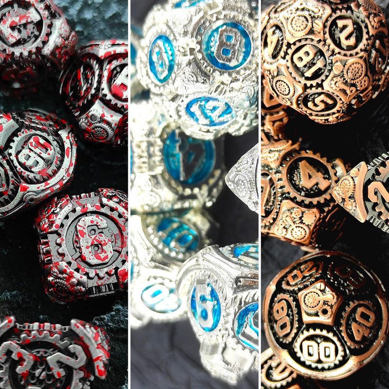 Chandini Polyhedral Dice Set Metal TRPG Table Game Board Game