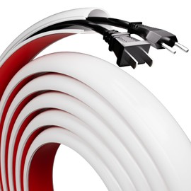 78" Silicone Cord Hider for 2-3 Cords,Flexible Side-Opening Self-Adhesive Cord Covers for Wires on Wall Mount TV,Easier Setup for Home Office Cable Management Wire Hider,1.1" W x 0.6" H,White