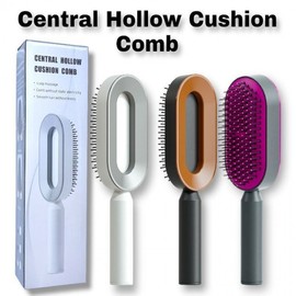 Upgraded Press-Type Clean Design Cushion Hairbrush for Women with Long Hair, Airbag Massage Brush, Household Hair Comb Upgraded Press-Type Airbag Hairbrush - White 5ea