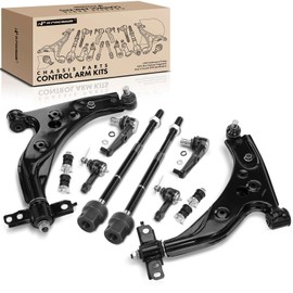 A-Premium Set of 10, Front Lower Control Arm, Sway Bar Link, Lower Ball Joint, Inner Outer Tie Rod End, Compatible with Ford Escort 1997-2003, Mercury Tracer 1997-1999, L4 2.0L