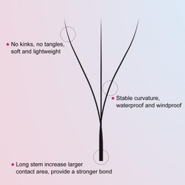 FADVAN 3D W-Shaped Volume Eyelashes, 0.07D Curl, Mixed 8-12 mm Eyelash Extension, Premade Lashes, Fan Eyelash Extensions, 3D W Eyelashes