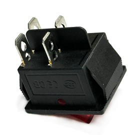 KCD4 Rocker Switch 4 Pin Rocker Switch DPST ON/Off Red Illuminated Snap-in Power Switch 16A 250V AC / 20A 125V AC for Household Marine Off-Road Vehicles