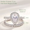 SweetJew Pear Shaped Elegant Womens Wedding Rings Bridal Set 925