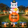 5FT Thanksgiving Inflatables Outdoor Decoration Inflatable Cat Sits on Pumpkin,