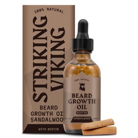 Striking Viking Beard Care Set with Beard Oil and Applicator - Sandalwood Scented Beard Oil for Fuller, Nourished and Conditioned Beard with Argon and Jojoba Oils - 2 Fl Oz (Pack of 2)