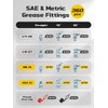 AZUNO Grease Fittings Assortment, 240 Pcs SAE & Metric Grease