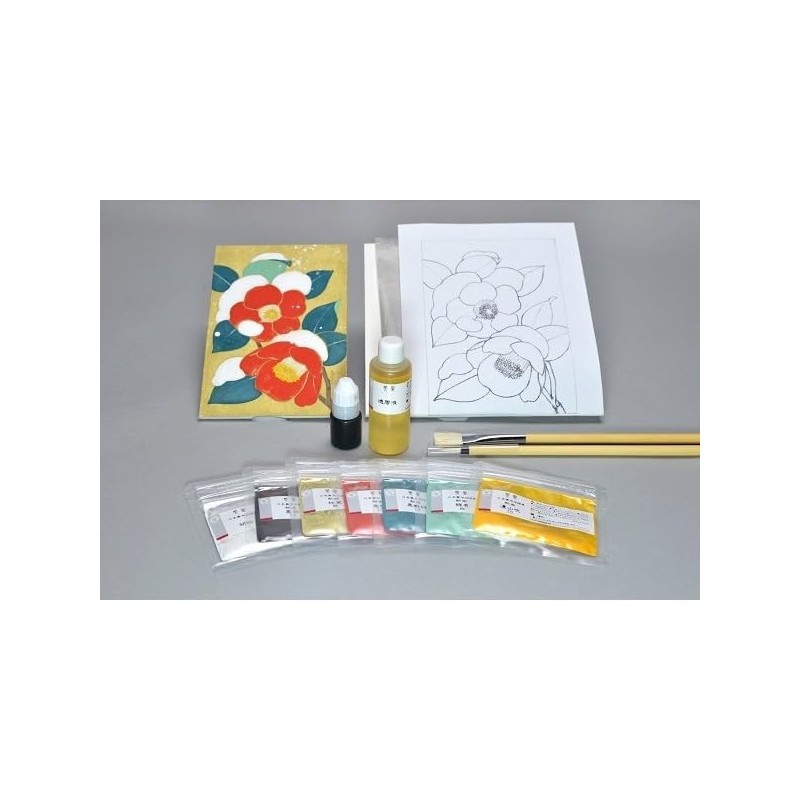 Nakagawa Gofun Paint for Nihonga Japanese Painting Experience Kit, Yukitsubaki