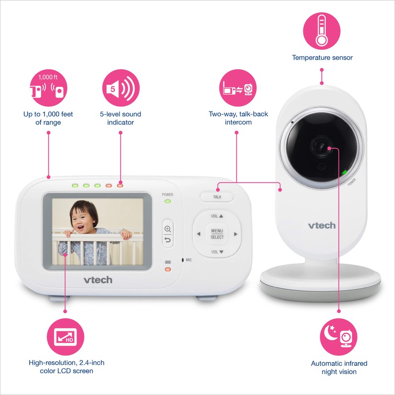 VTech VM320 2.4 Inch Digital Video Full-Color Baby Monitor with