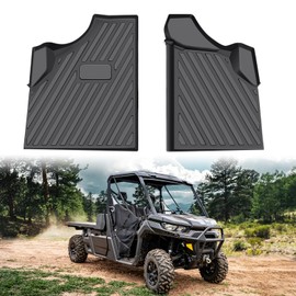CPOWACE TPE Floor Mats for Defender, Front Row Floor Liners Compatible with Can Am Defender/Defender Max HD5/ HD8/ HD10 2016-2024 Accessories All Weather Protection Black Slush Liners