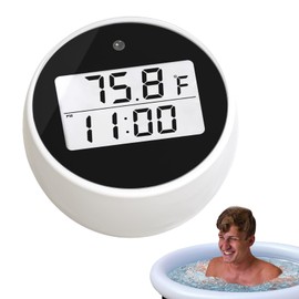 Ice Bath Thermometer Timer Digital,Water Thermometer Timer for Ice Bath,Floating Thermometer for Ice Bath,Cold Plunge Water Tub Accessories with Clear LED Display,for Bathtub Swimming Pool
