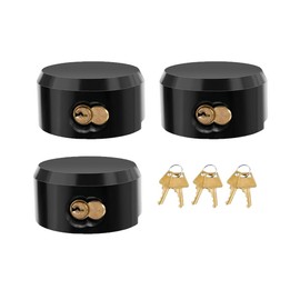 3 Pack Hidden Shackle Padlock Keyed Alike Heavy Duty Trailer Puck Padlocks Anti Theft 2-7/8" Solid Steel Puck Lock for Trailers Trucks Vans Shed Gates Garage