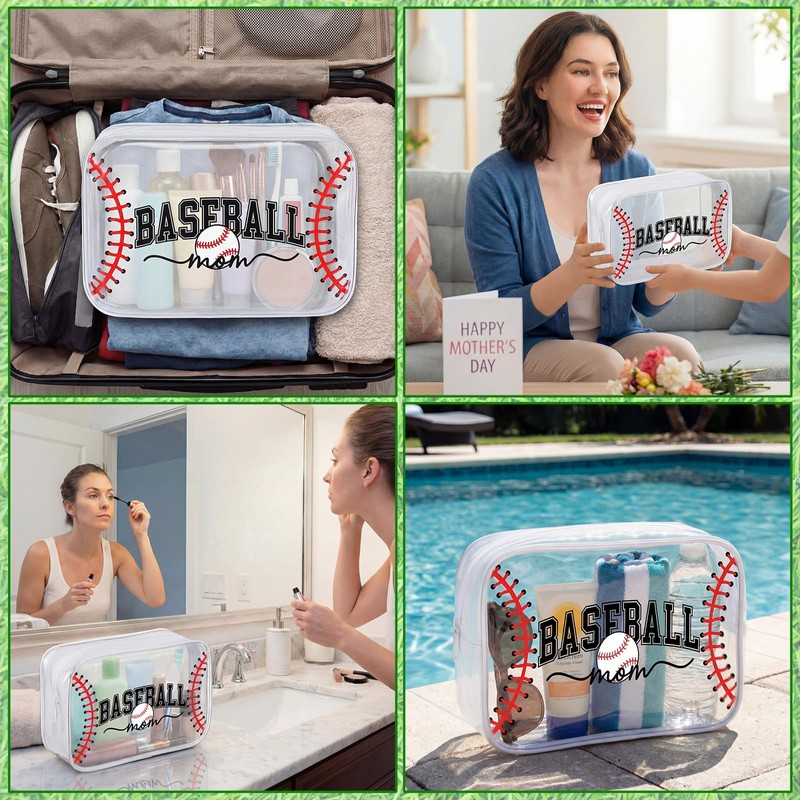 Yeyeplum 12 Pcs Baseball Mom Snack Bags for Team Cosmetic