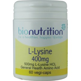 Bio Nutrition L-Lysine 400mg : General Well-Being Amino Acid : 60 vegi-caps