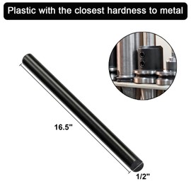2Pack Round Acetal Copolymer Rods -1/2-Inch Diameter and 16.5-Inch Length Opaque Black Acetal Copolymer Rods （POM-C） Perfect for Non-Marring Fixtures (0.5in×16.5in)