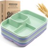 Pinkunn 8 Pcs 10'' Divided Plates Unbreakable Wheat Straw Dinnerware