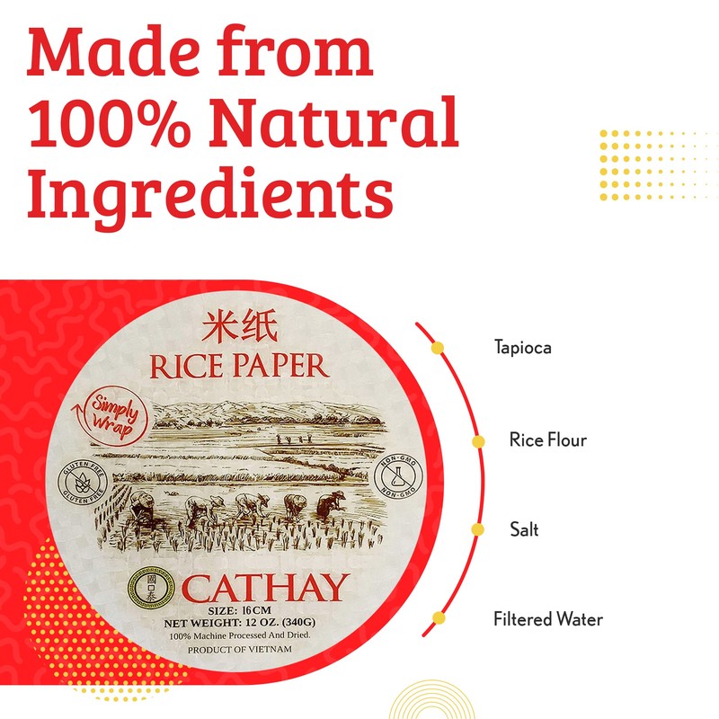 Cathay Fresh Spring Roll Rice Paper Wrappers, Rice Paper Wrappers