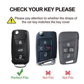 Mythosurge 2 Stck Autoschlssel Hlle, Schlsselbox,Autoschlssel Schutzhlle kompatibel mit VW Polo, Passat, Skoda 3-Tasten Schlsselhlle (Blau + Rot)