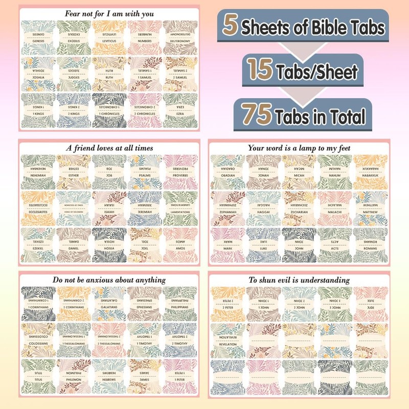 Bible Tabs,Laminated Tab for Women and Men,Reposition Large Print Stickers,Easy