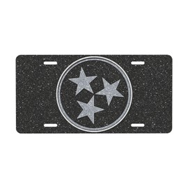 Tennessee Tri Star Glitter Grey License Plate Decorative .Metal Car Plate .Vanity Tag .Aluminum Noverlty License Plate Waterproof Colorfast 12×6 Inch