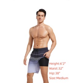 MILANKERR 29”Waist Men Swimsuit Swim Trunks for Men Bathing Suit Men with Compression Lining Size Samll