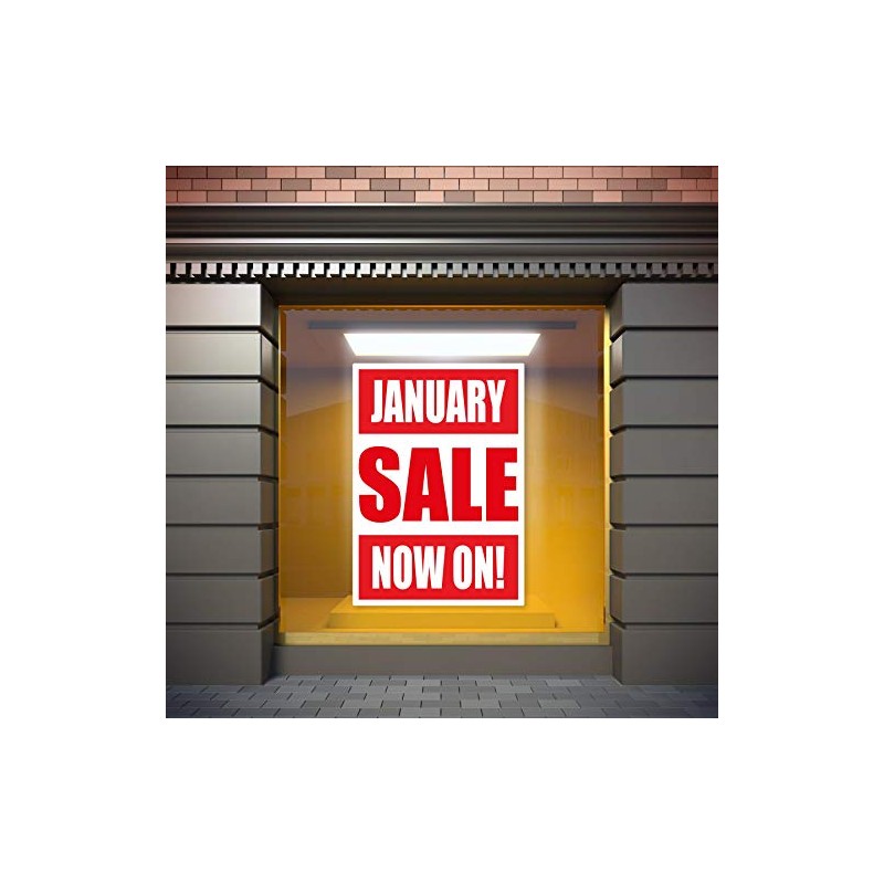 January Sale Sign, Window, wall Shops promotional advertising, A1 841x594mm,