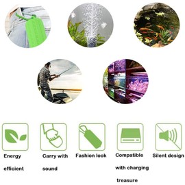 2 PCS USB Air Pump Aquarium Ultra Quiet Oxygen Pump for Fish Tank with Hanging Buckle (Green - 2PCS)