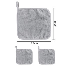 2pcs Reusable Microfiber Makeup Remover Cloths,Premium Hypoallergenic Chemical Free Microfibre Makeup Remover and Facial Cleansing Cloth,Super Soft Cleaning Towel for All Skin Types,Grey(20 * 20cm)