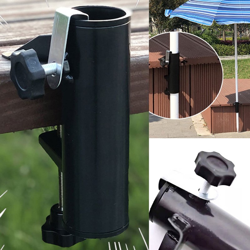 Multifunctional Umbrella Stands, Black Fixed Clip Umbrella Clamp & Portable