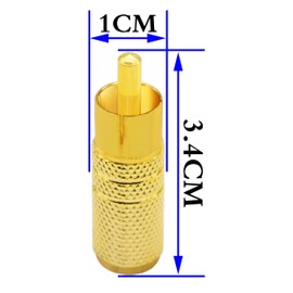zdyCGTime Metal Jack 3.5mm (1/8 Inch) Female to RCA Male Audio Plug Adaptor Connector for 3.5MM Headphone Adapter Cable,Gold Plated RCA to 3.5MM Audio Adapter.(2 Pack)