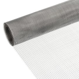 PATIKIL Stainless Steel Woven Wire Mesh -5 Mesh 304 Metal Screen Mesh Roll, Durable Wire Mesh Window Screen Mesh, Suitable for Safety Net, Filter Net, Construction Net (15.7inch x 20 Ft)