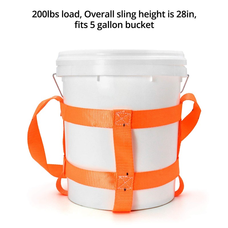QWORK Durable Bucket Sling with Belly Bands for 5 Gallon