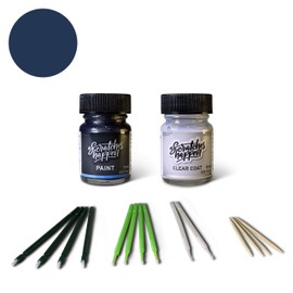 ScratchesHappen Exact-Match Touch Up Paint Kit - Tempest Blue Metallic (LP5W/C1) for Volkswagen - Essential (Paint + Clear Coat)