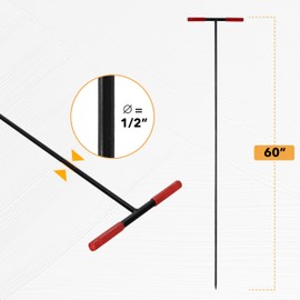 iWork 60-Inch Soil Probe Rod with wide T handle, Comfortable Grip for Locating underground pipes and septic tanks
